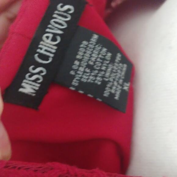 Miss Chievous Ruby Red Crochet Lined Dress XL - Picture 4 of 4